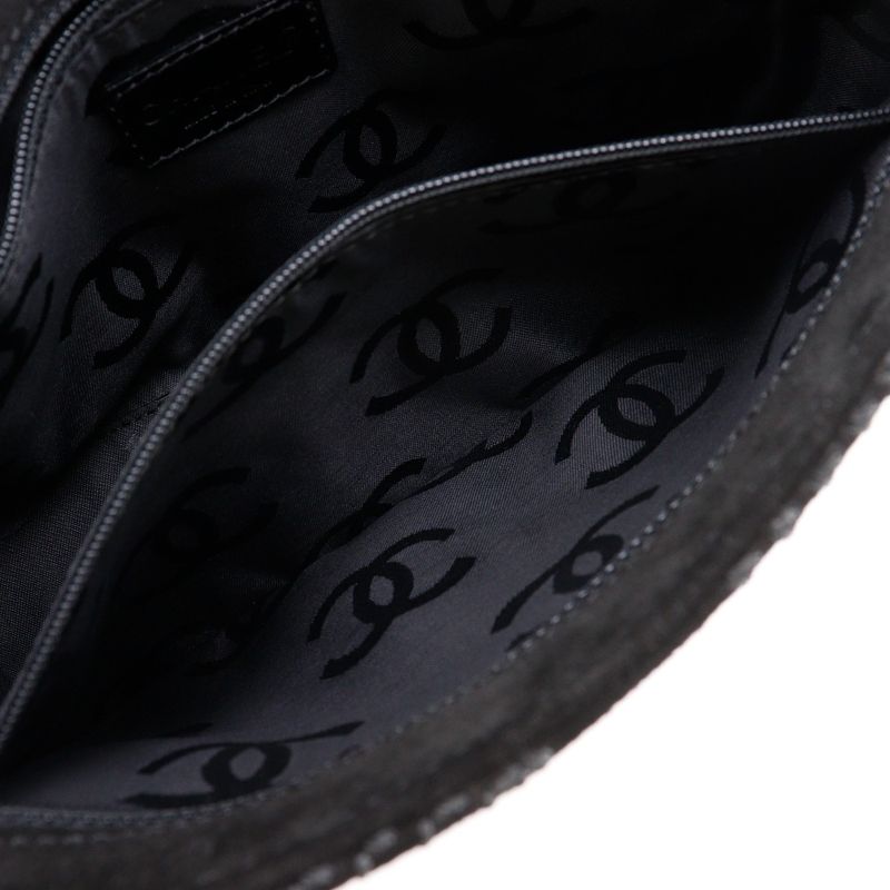Chanel Wild Stitch Suede Black Shoulder Bag — view 7