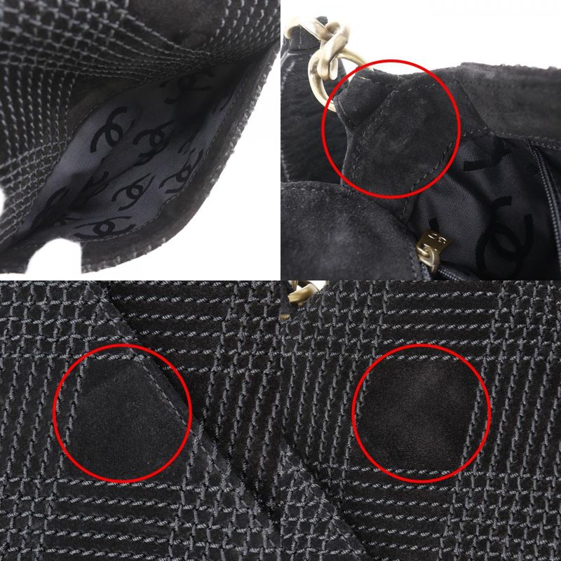 Chanel Wild Stitch Suede Black Shoulder Bag — view 8
