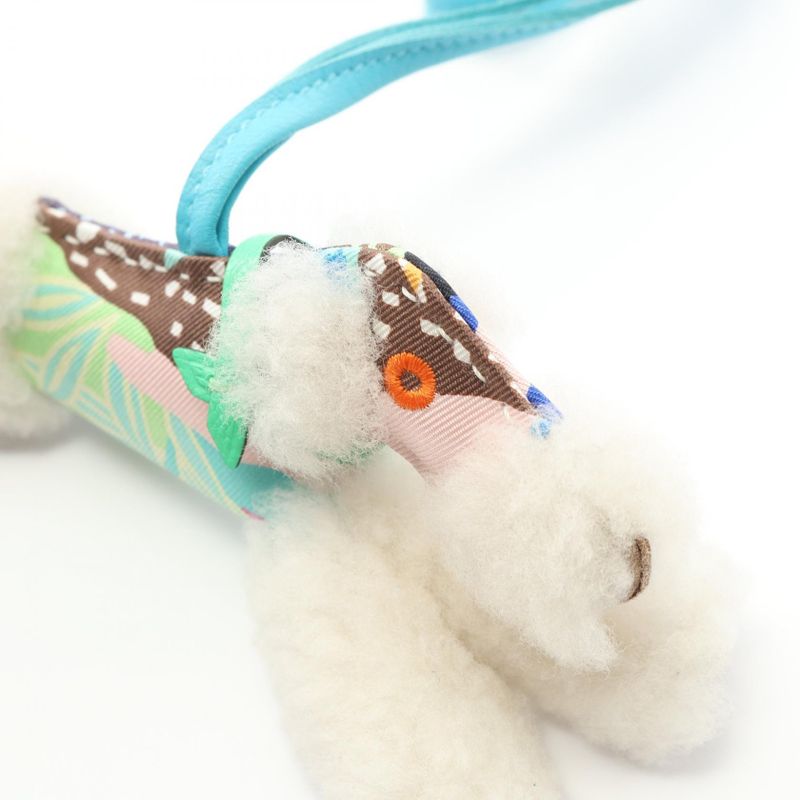 Hermes Charm Buddy Aloha Blue Aztec Veil Comic Mouton Silk — view 5
