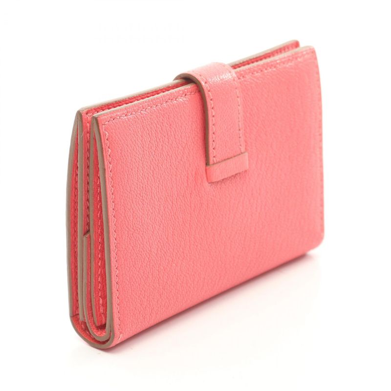 Hermes Card Case Bearn Mini Rose Azalea Leather — view 3