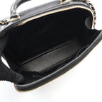 Chanel Shoulder Bag Quilted Top Handle Black Leather — view 3