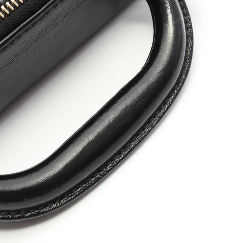Chanel Shoulder Bag Quilted Top Handle Black Leather — view 9