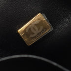 Chanel Shoulder Bag Quilted Top Handle Black Leather — view 5