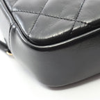 Chanel Shoulder Bag Quilted Top Handle Black Leather — view 6