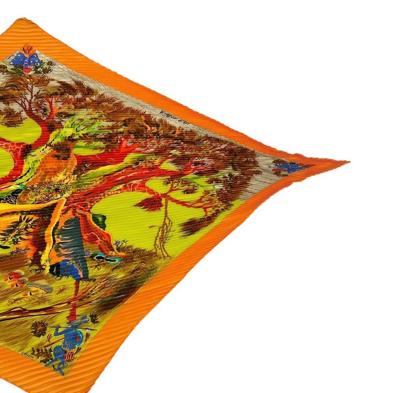 Hermes Scarf Pleated Silk Kuggor Tree Fashion Item — view 4