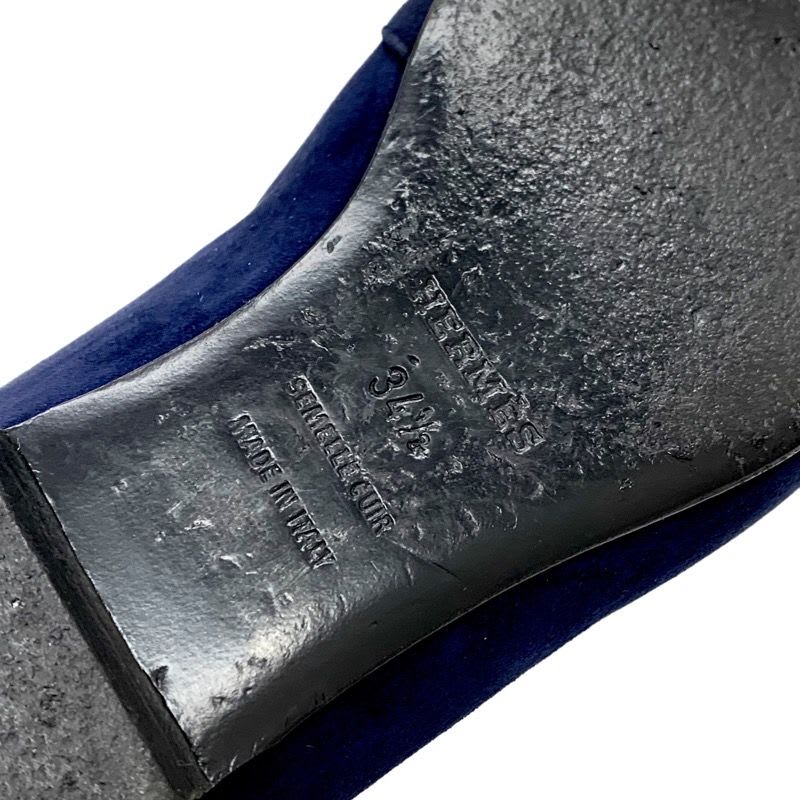 Hermes Pegase Pegasus Flat Shoes Suede Navy Silver Kelly Hardware Loafers — view 8