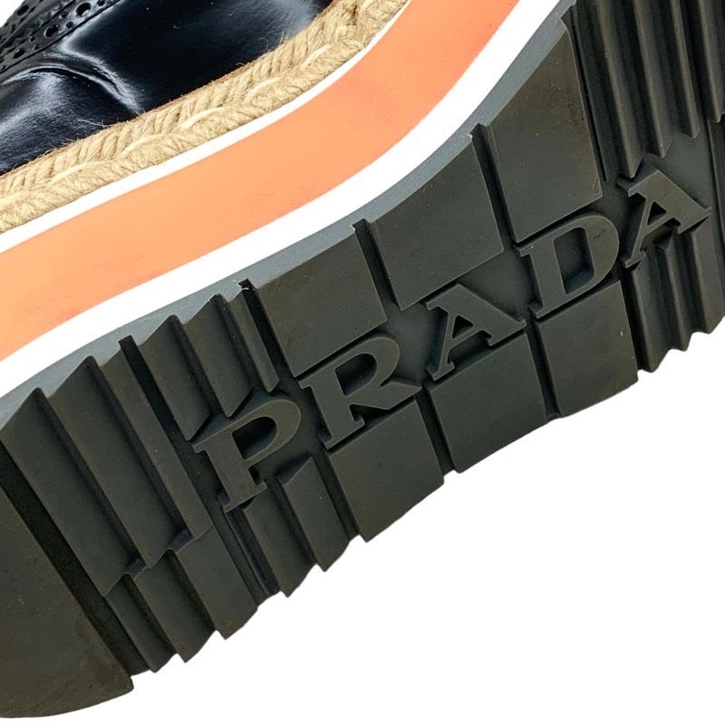 Prada Flat Shoes Black Red Pink Lace Up Heart Platform — view 8