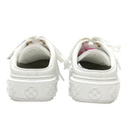 Louis Vuitton Time Out Line Monogram Sneakers Shoes Leather White Pink Flat — view 5