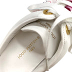 Louis Vuitton Time Out Line Monogram Sneakers Shoes Leather White Pink Flat — view 7