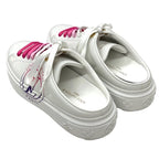 Louis Vuitton Time Out Line Monogram Sneakers Shoes Leather White Pink Flat — view 4