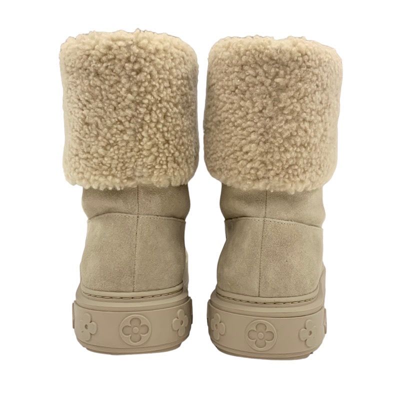 Louis Vuitton Snowdrop Line Monogram Boots Short Shoes Suede Beige Mouton — view 5