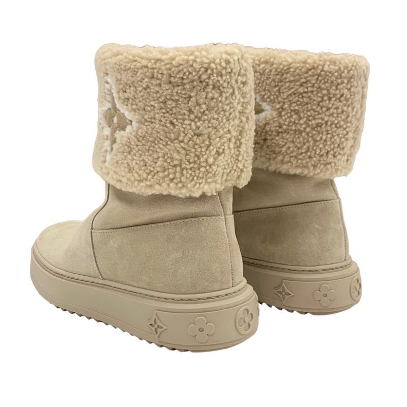 Louis Vuitton Snowdrop Line Monogram Boots Short Shoes Suede Beige Mouton — view 4