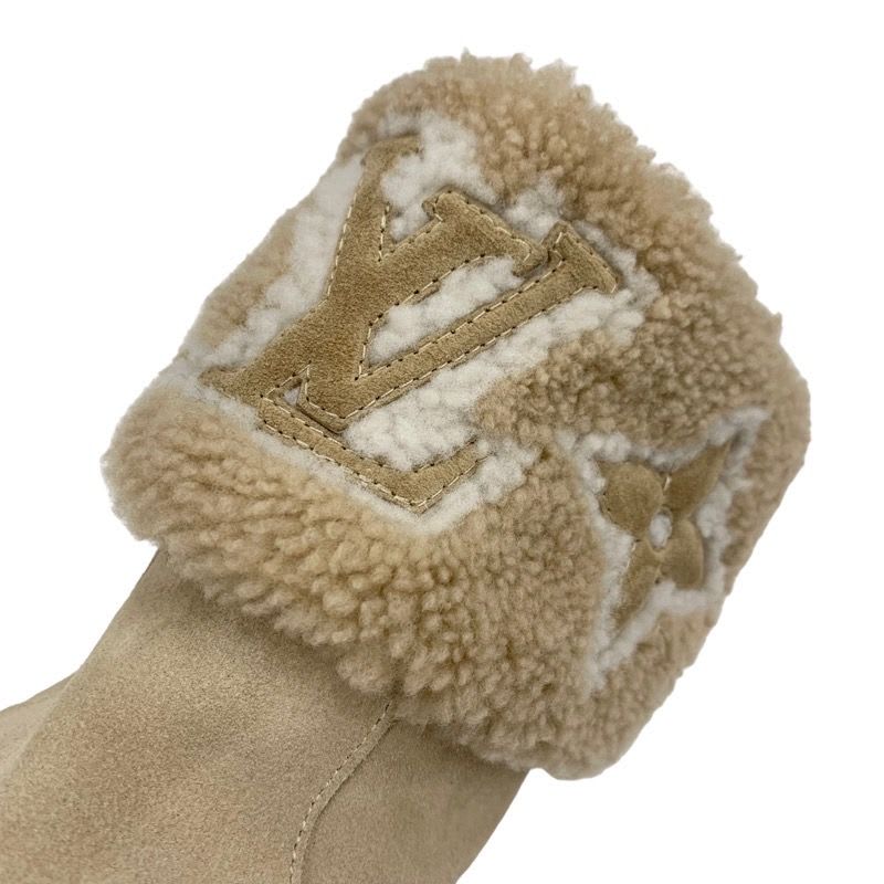 Louis Vuitton Snowdrop Line Monogram Boots Short Shoes Suede Beige Mouton — view 9