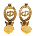 Christian Dior Earrings CD Logo Metal Rhinestone Gold GP Plating Accessory — view 4