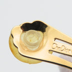 Christian Dior Earrings CD Logo Metal Rhinestone Gold GP Plating Accessory — view 8