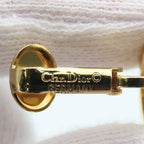 Christian Dior Earrings CD Logo Metal Rhinestone Gold GP Plating Accessory — view 6