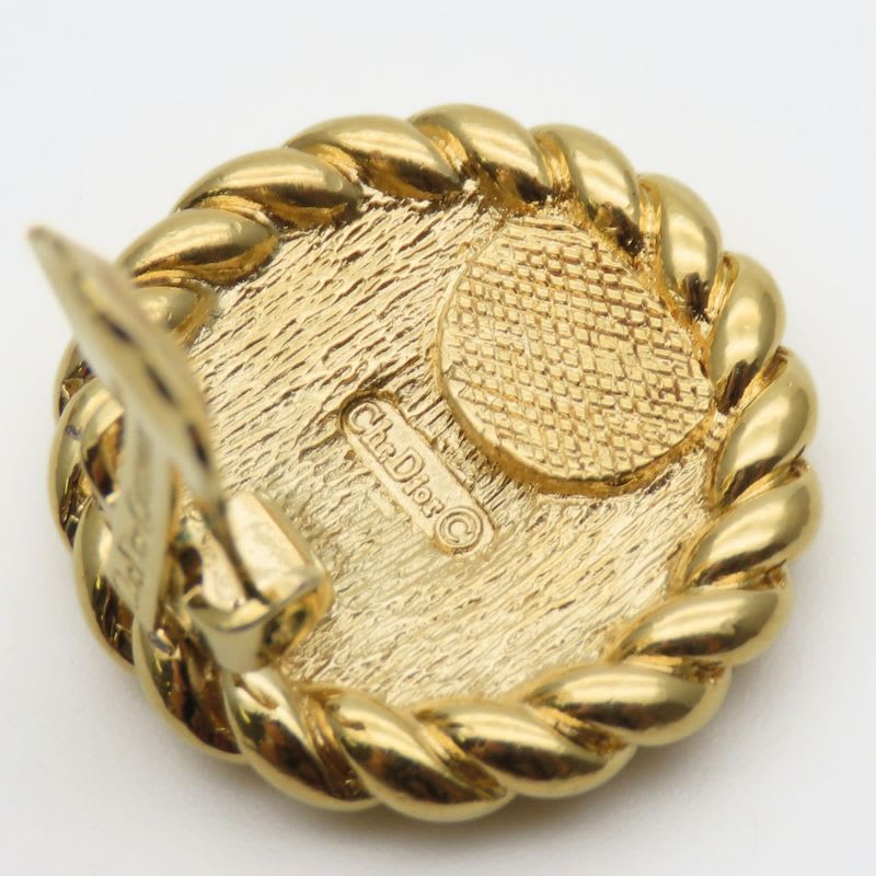 Christian Dior Earrings Logo Metal Gold Plated GP Accessories — view 6