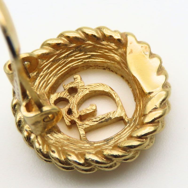 Christian Dior Earrings Logo Metal Gold Plated GP Accessories — view 9