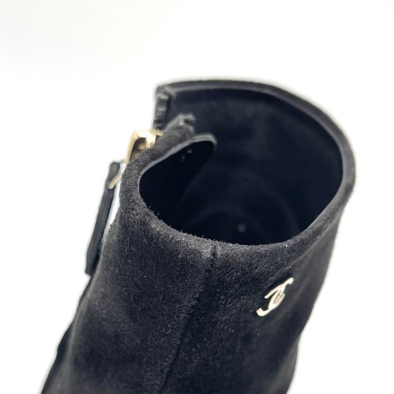 Chanel Boots Side Zip Short Coco Mark Shoes Pin Heel 36 Size — view 8