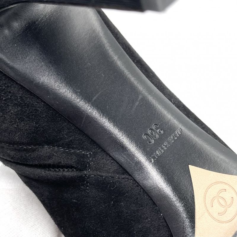 Chanel Boots Side Zip Short Coco Mark Shoes Pin Heel 36 Size — view 7
