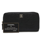 Chanel Camellia Coco Mark Zip Wallet Round Zipper Long Lambskin Leather — view 9