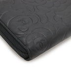 Chanel Camellia Coco Mark Zip Wallet Round Zipper Long Lambskin Leather — view 3