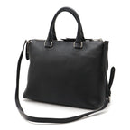 Prada Tote 2-Way Shoulder Bag Leather Nero Black Silver Hardware — view 3
