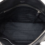 Prada Tote 2-Way Shoulder Bag Leather Nero Black Silver Hardware — view 8