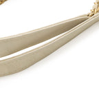 Chanel V Stitch Chevron Tote Bag Chain Shoulder Leather Ivory — view 5