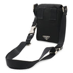 Prada Triangle Logo Shoulder Bag Pochette 2-Way Waist Pouch Body Leather