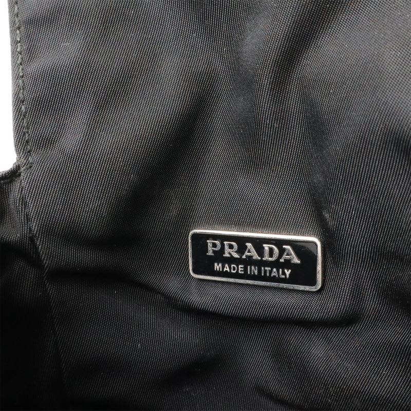 Prada Triangle Logo Shoulder Bag Pochette 2-Way Waist Pouch Body Leather