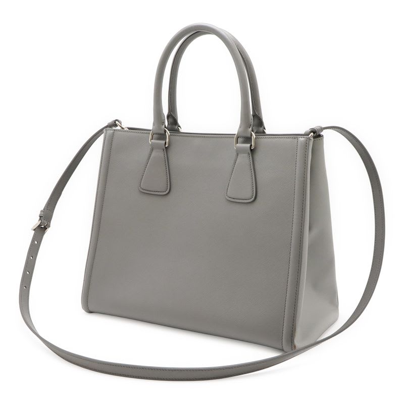 Prada Galleria Handbag 2-Way Shoulder Bag Bicolor Leather Saffiano Gray Bn2438 — view 3