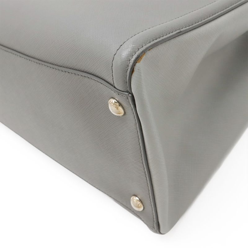 Prada Galleria Handbag 2-Way Shoulder Bag Bicolor Leather Saffiano Gray Bn2438 — view 4