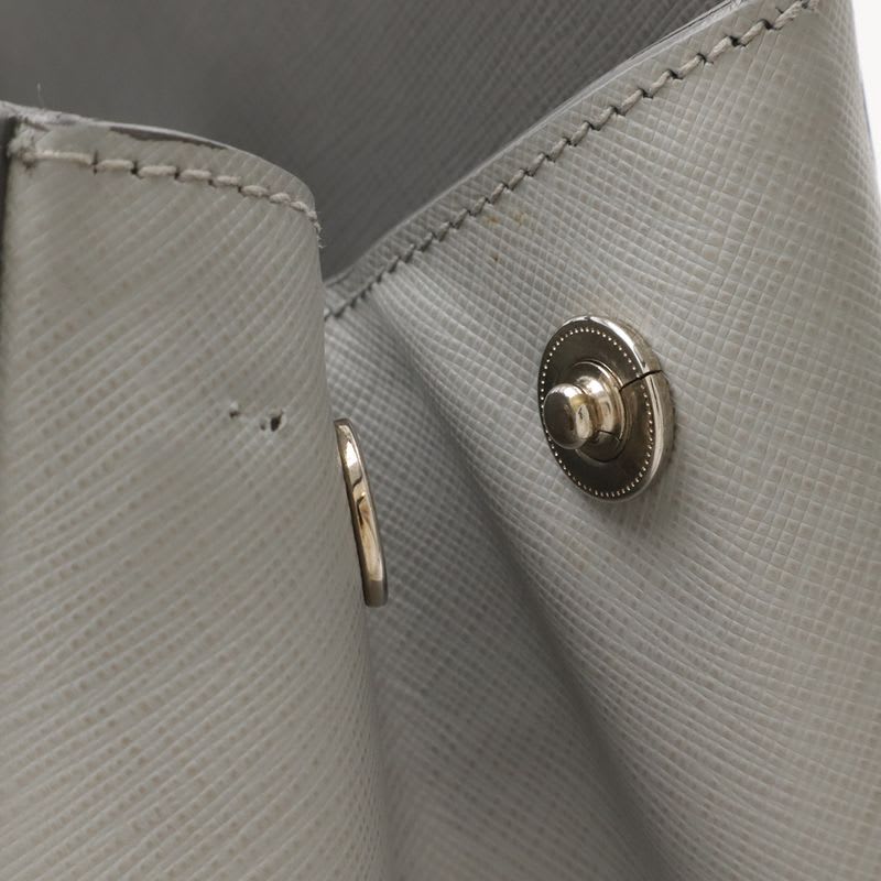 Prada Galleria Handbag 2-Way Shoulder Bag Bicolor Leather Saffiano Gray Bn2438 — view 5