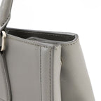 Prada Galleria Handbag 2-Way Shoulder Bag Bicolor Leather Saffiano Gray Bn2438 — view 6