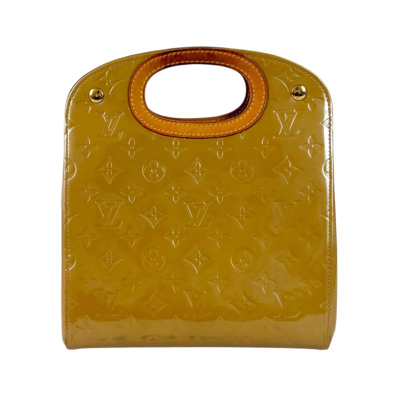 Louis Vuitton Maple Drive Top Handle Bag Yellow Beige Patent Leather Vernis