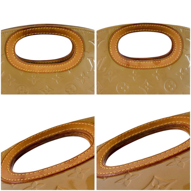 Louis Vuitton Maple Drive Top Handle Bag Yellow Beige Patent Leather Vernis