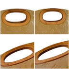 Louis Vuitton Maple Drive Top Handle Bag Yellow Beige Patent Leather Vernis
