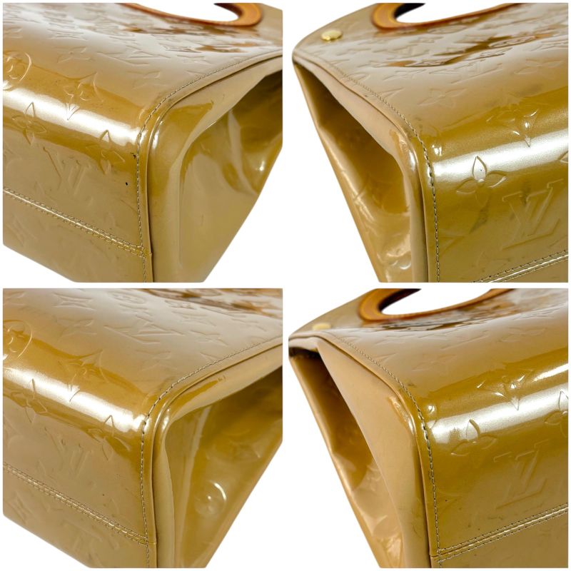 Louis Vuitton Maple Drive Top Handle Bag Yellow Beige Patent Leather Vernis