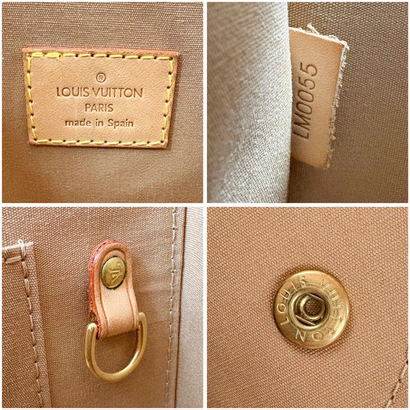 Louis Vuitton Maple Drive Top Handle Bag Yellow Beige Patent Leather Vernis