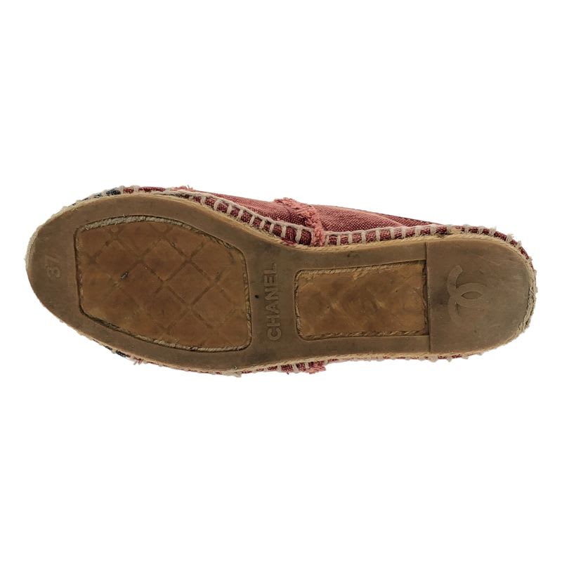Chanel Coco Mark Espadrille Canvas Slip-on Red 37 — view 4