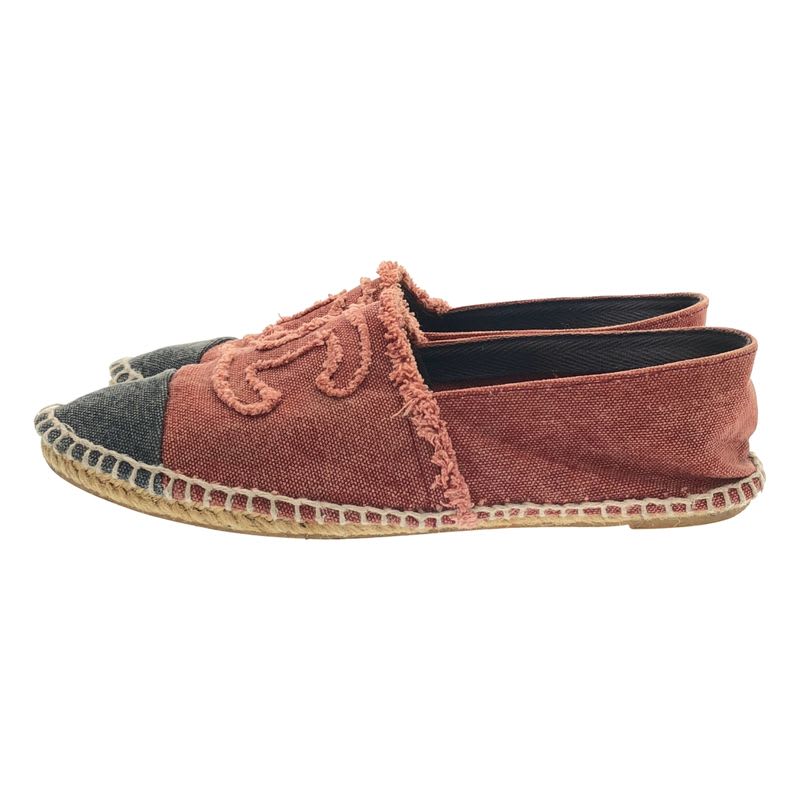 Chanel Coco Mark Espadrille Canvas Slip-on Red 37 — view 2