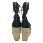 Christian Dior Espadrille Wedge Sole Lace Up Boots Black 36 — view 3
