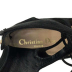 Christian Dior Espadrille Wedge Sole Lace Up Boots Black 36 — view 5