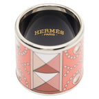 Hermes Enamel Collier de Chien Motif Silver Orange Metal