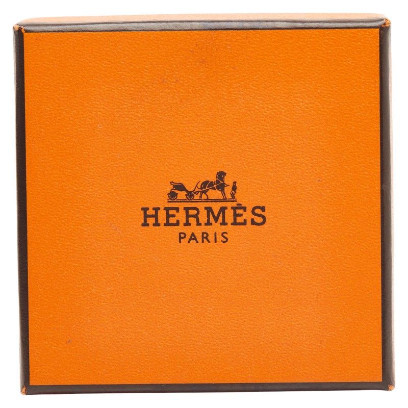 Hermes Enamel Collier de Chien Motif Silver Orange Metal