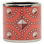 Hermes Enamel Collier de Chien Motif Silver Orange Metal
