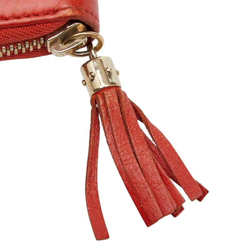Gucci Soho Round Zipper Long Wallet Red Leather — view 8
