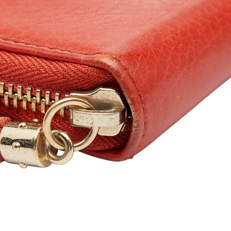 Gucci Soho Round Zipper Long Wallet Red Leather — view 5