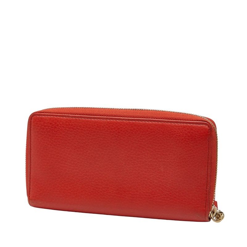 Gucci Soho Round Zipper Long Wallet Red Leather — view 2
